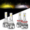 Bright White 9005/HB3 LED Bulbs and Switchback H11/H16 Fog Lights Combo Package | 4 Bulbs