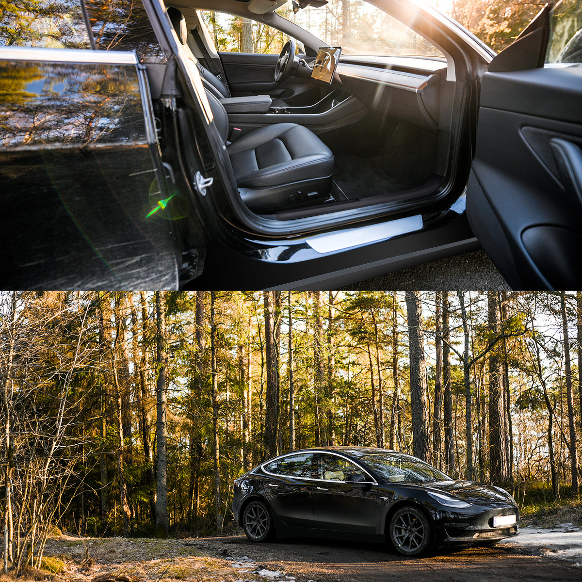 Fit For 2022-2023 Tesla Model 3 Floor Mats TPE Material 1st & 2nd & Cargo Custom All Weather