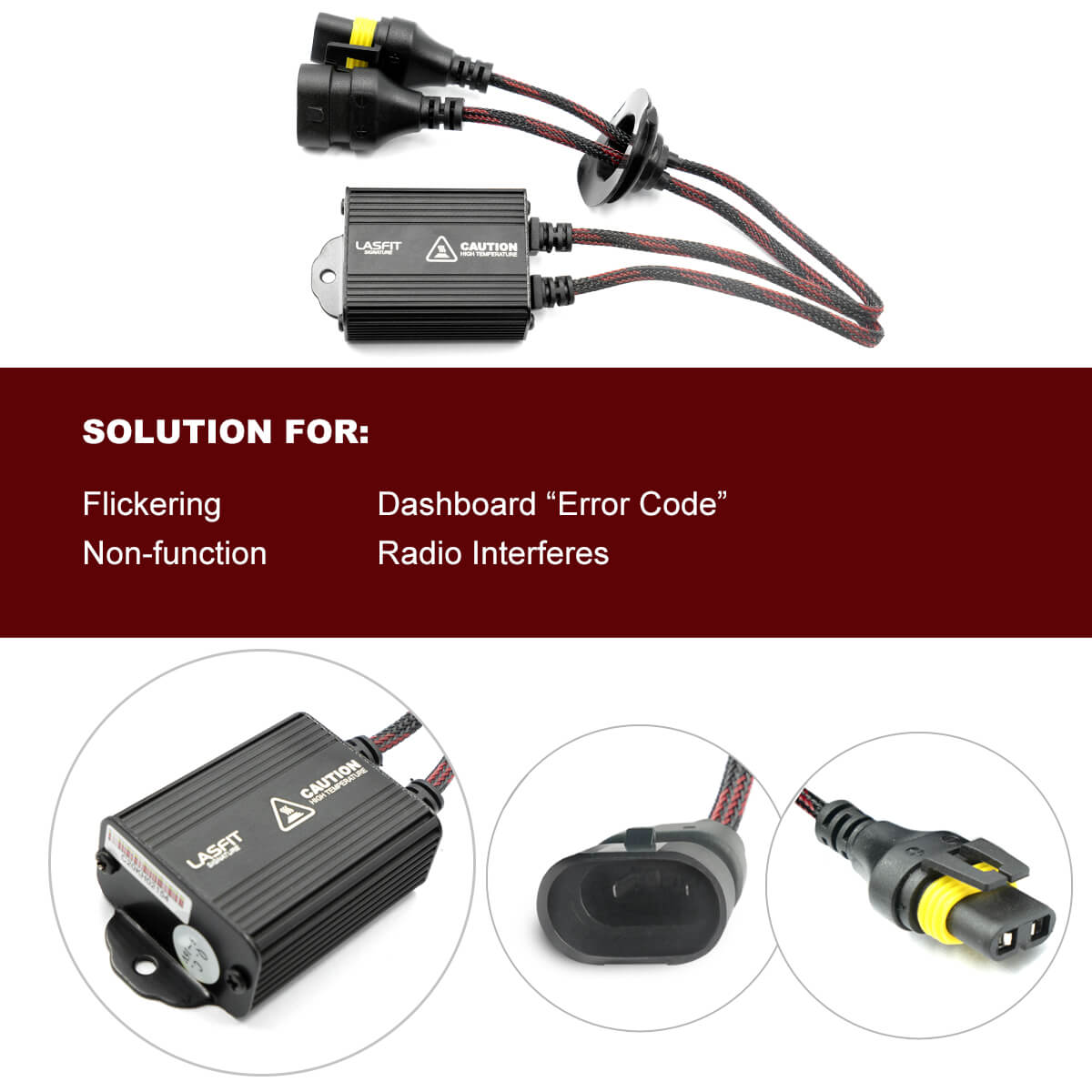 2x H7 LED Headlight Canbus Decoder Anti Flicker Resistor For Chevrolet  Malibu