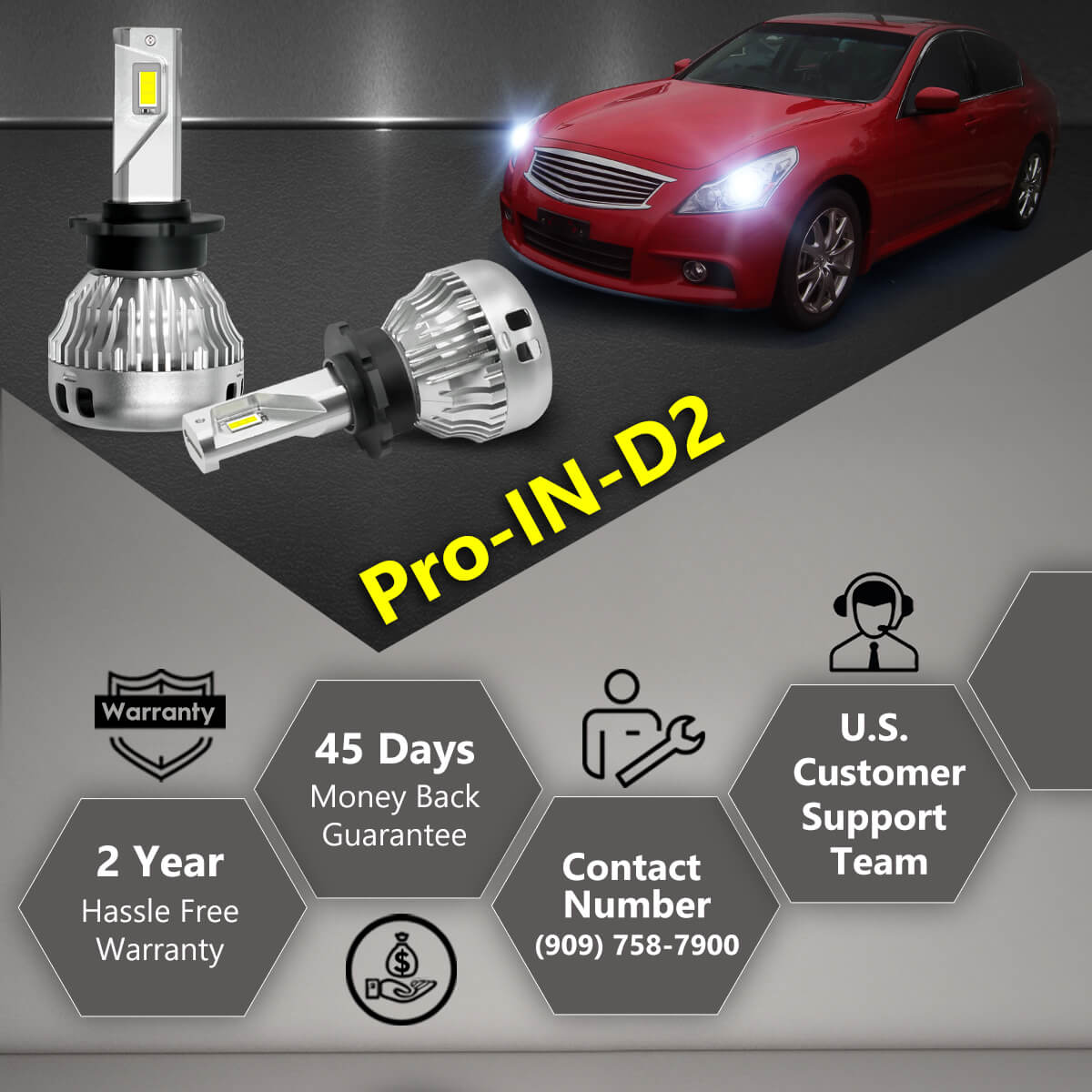 D2S / D2R Twenty20 Impact LED 12V Headlight Bulbs (Pair)