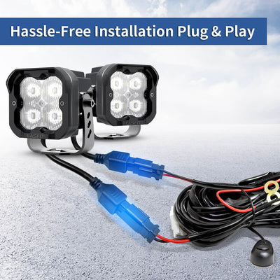 LED Pods Wiring Harness with DT Connectors - 2 Leads