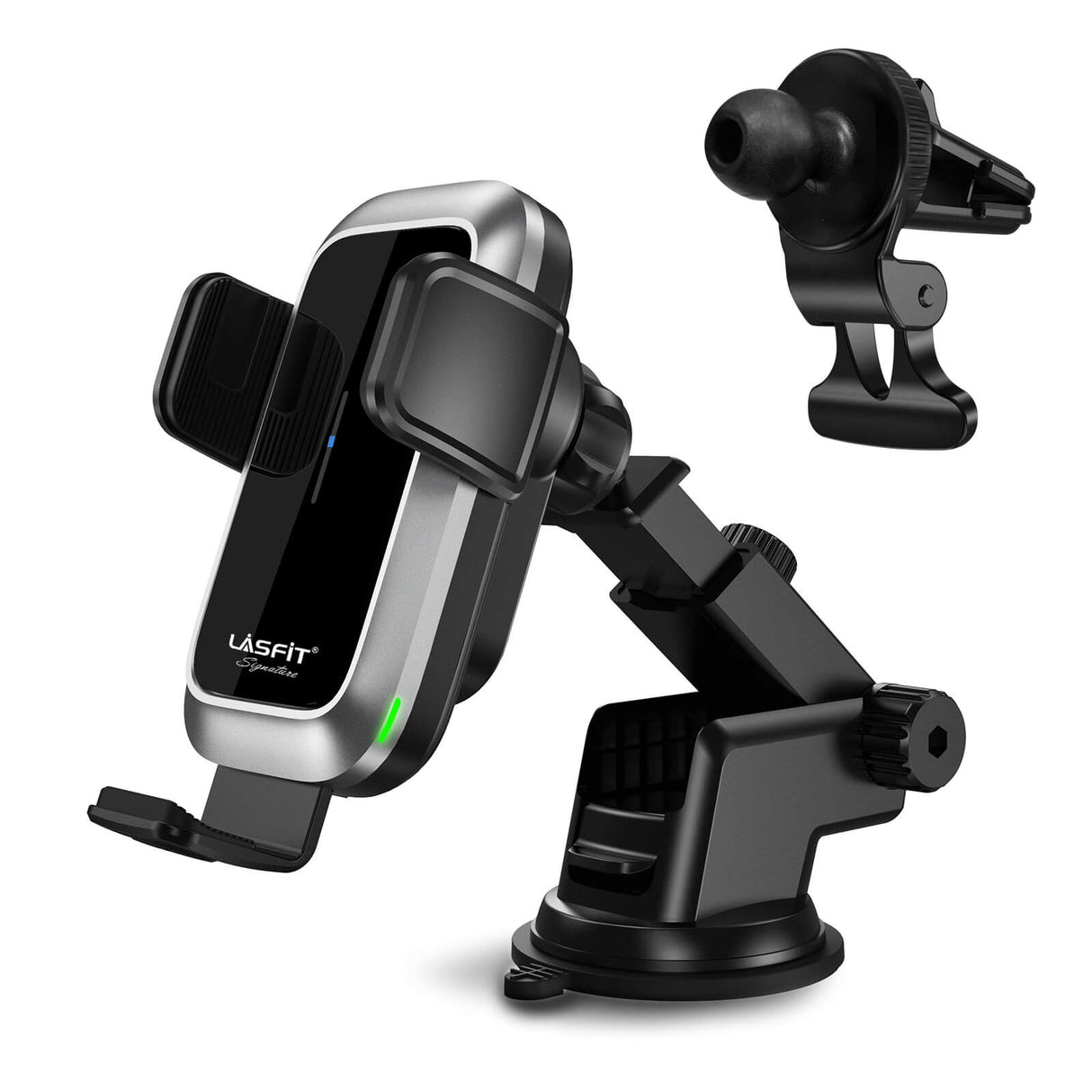 [AC Version] Wireless Car Charger Phone Holder 15W Qi Fast Charging Dash Windshield Air Vent Mount