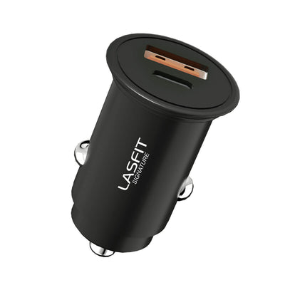 Car Charger All Metal Double Ports 2 Types Fast USB Charger QC3.0/2.0/1.0 PD3.0/2.0/1.0