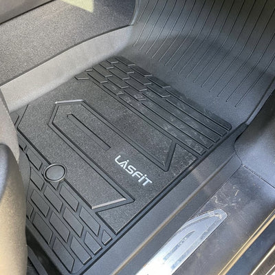 Chevrolet Silverado 1500 Crew Cab 2019-2023 Custom Floor Mats All-weather TPE Material 1st & 2nd Row Seat, Don't Fit for With Plastic Storage or Without Storage