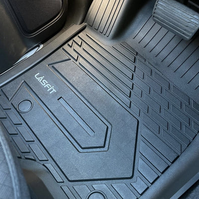 Chevrolet Silverado 1500 Crew Cab 2019-2023 Custom Floor Mats All-weather TPE Material 1st & 2nd Row Seat, Don't Fit for With Plastic Storage or Without Storage