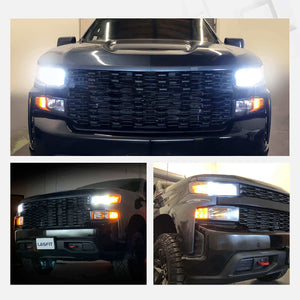 Fit for 2019-2021 Chevrolet Silverado 1500 WT Custom Trail Boss H11 Custom-Fit LED Bulbs Conversion Kits w/Dust Cover
