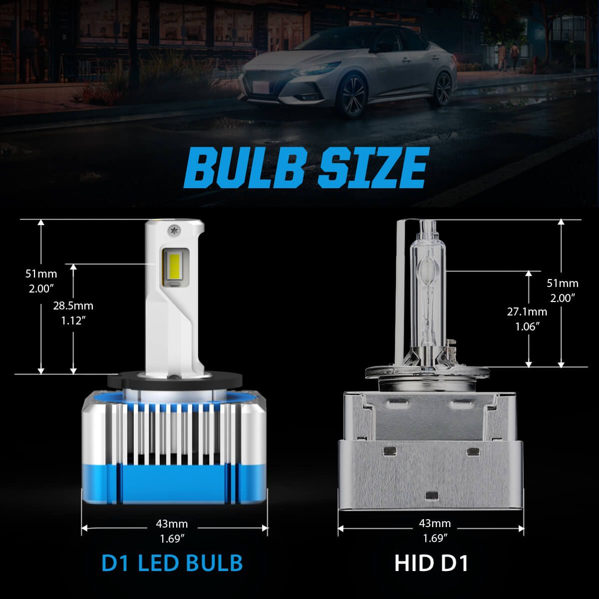 100W D1S D1R D3S D3R LS Plus Series | 11,000LM 6000K LED Bulbs