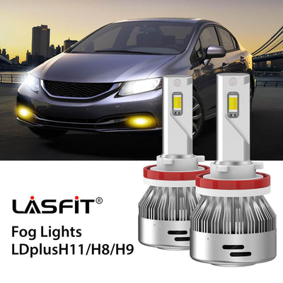 Switchback LED Fog Light Bulbs Fit 2014-2015 Honda Civic White and Yellow Light LASFIT