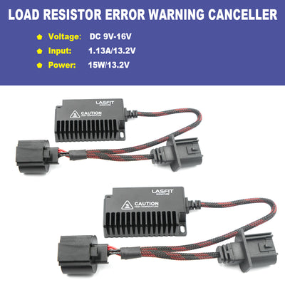 H13 9008 LED Bulb Load Resistor Harness Anti-Flicker Warning Canceler Decoder