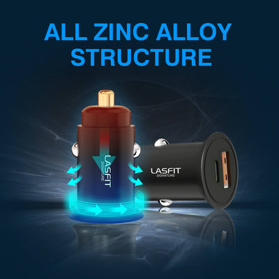 Car Charger All Metal Double Ports 2 Types Standard or Fast USB Charger QC3.0/2.0/1.0 PD3.0/2.0/1.0