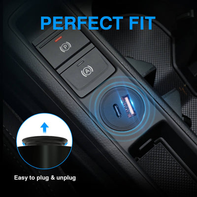 Car Charger All Metal Double Ports 2 Types Standard or Fast USB Charger QC3.0/2.0/1.0 PD3.0/2.0/1.0