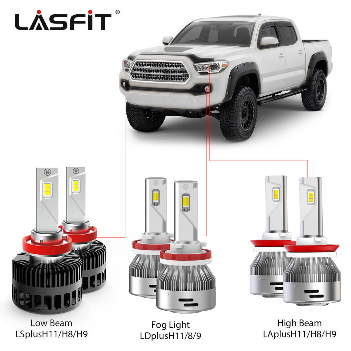 2016-2023 Toyota Tacoma LED Light Bulbs Upgrade｜Lasfit