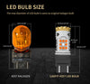 LED turn signal light bulb size