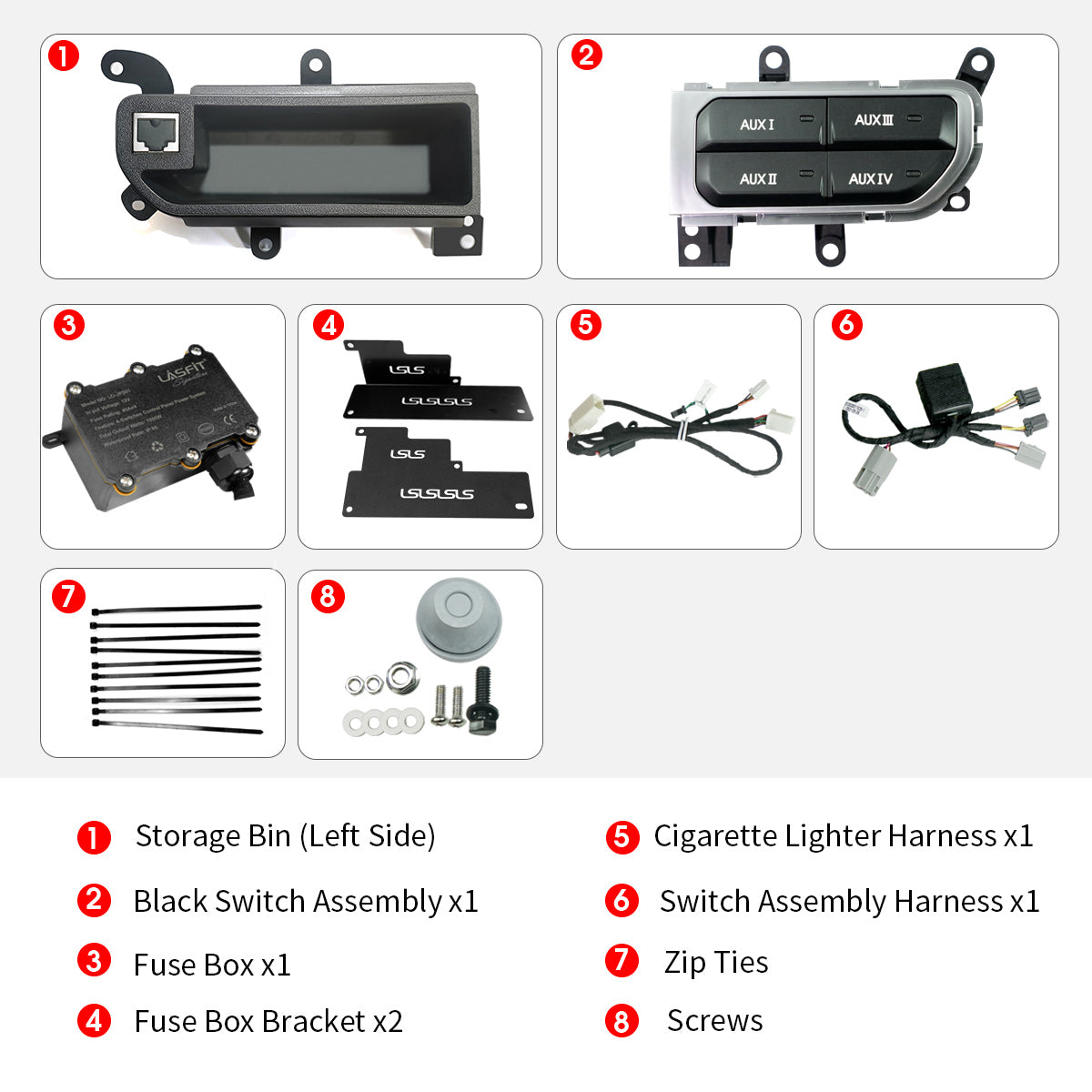 Fit For Jeep Wrangler JL 2018-2023 Auxiliary Switch Panel Bank Kit