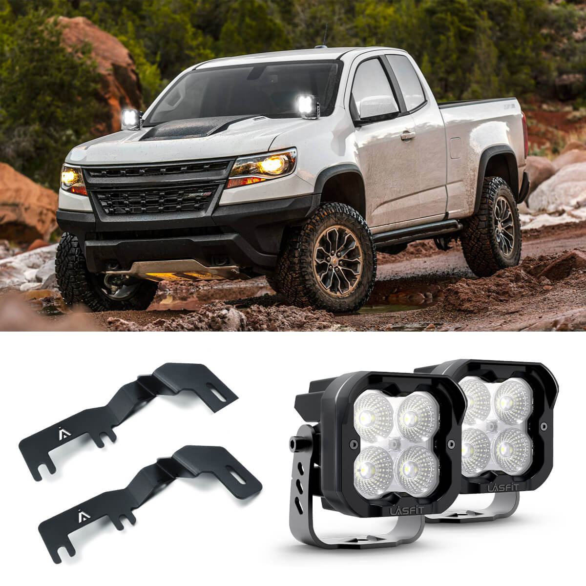 3" LED Pod Ditch Light Kit for 2015-2022 Chevrolet Colorado/GMC Canyon