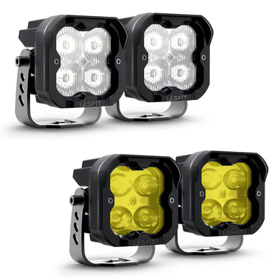 white driving lights + yellow fog lights