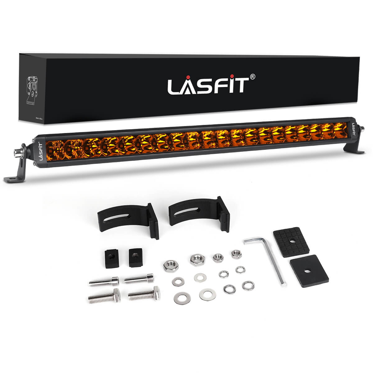 22" Off-Road LED Amber Light Bar With Slim Row Combo Flo