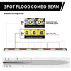 52 Inch Off-Road LED Light Bars Roof Windshield Rear Combo Flood Spot Single Row - LASFIT