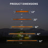Lasfit 12" Off-Road LED Amber Light Bar With Slim Single Row Combo Flood Spot Design | Bumper Grille Mount