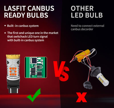 4257 4257NA CANBUS Error Free Anti Hyper Flash Switchback LED Turn Signal Light Dual Color-CK Socket, 2 Bulbs