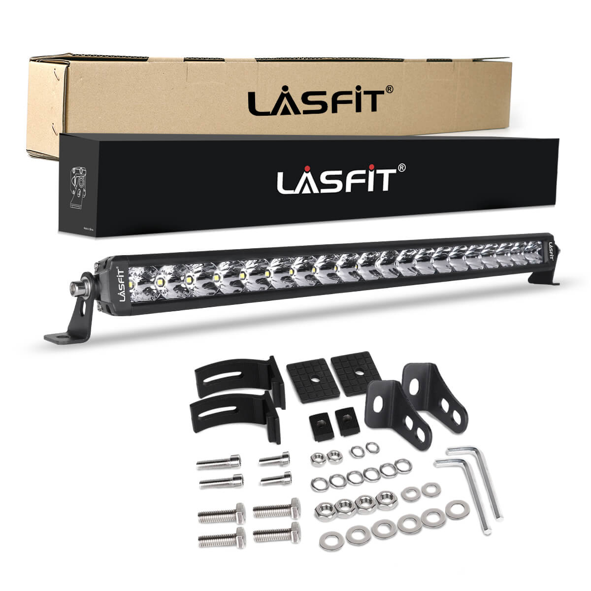 LASFIT Off-Road LED Light Bars 12 22 32 42 52 Inch Spot Flood Combo Si