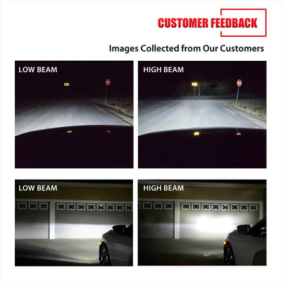 Lasfit LC6 9055 customer feedback images of high beam and low beam light show