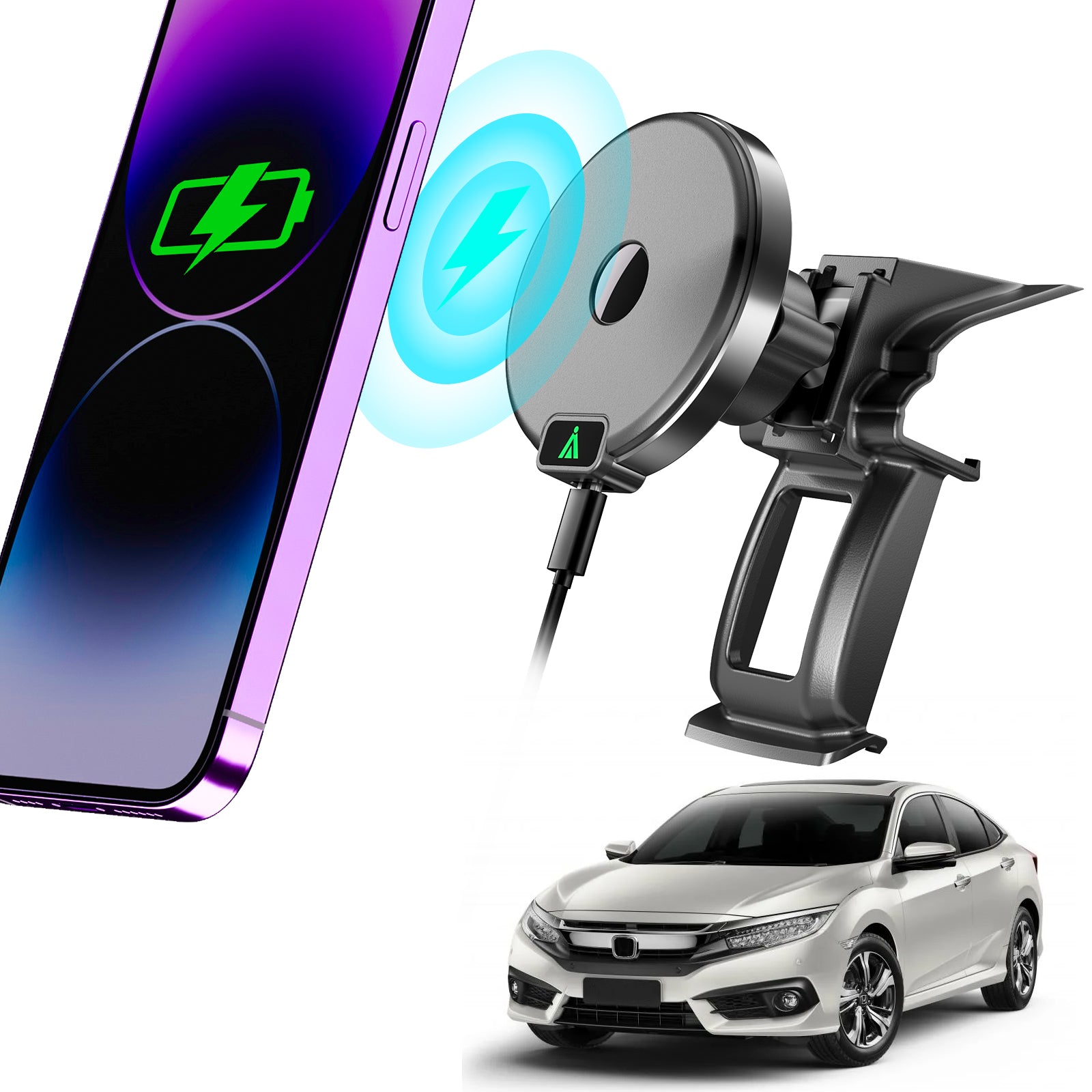 Magnetic Wireless Car Charger for Honda Civic 2016-2021