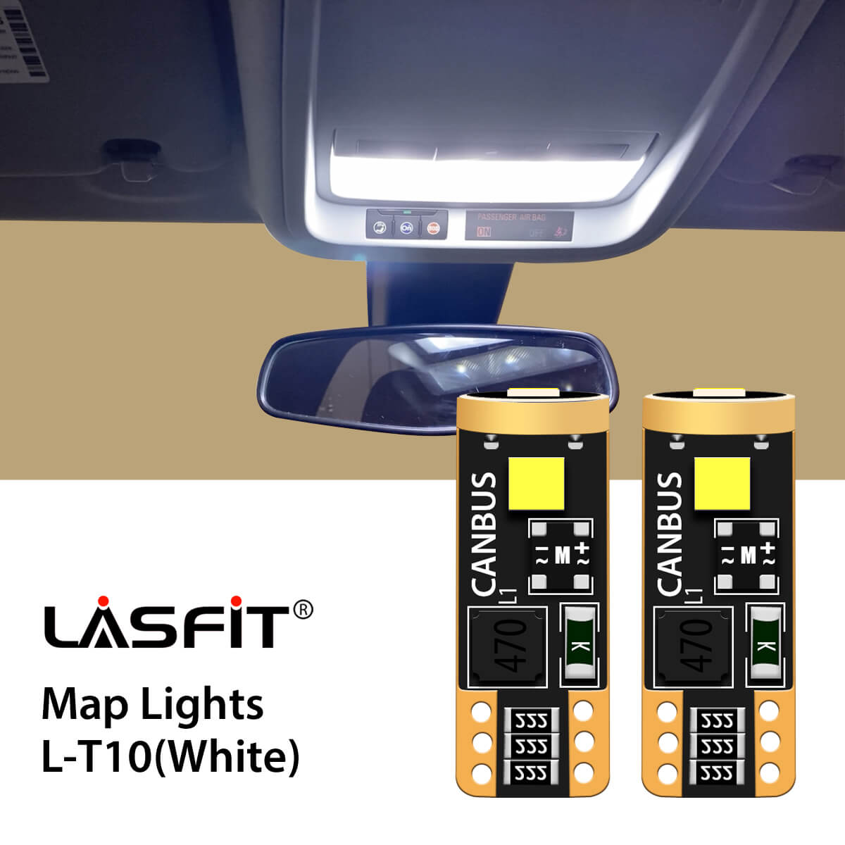 LASFIT Bombilla LED 194 168 2825 W5W blanca Canbus libre de errores,  bombillas LED T10 400LM 6000K súper brillantes para cúpula mapa, matrícula