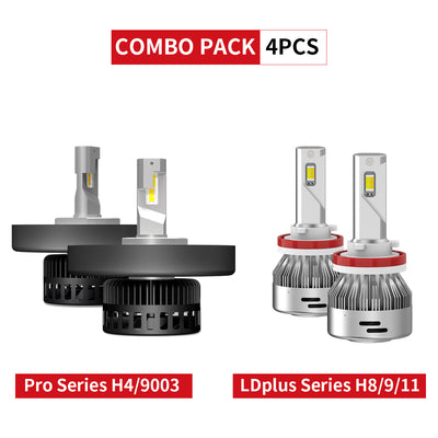 pro H4 led headlight bulb switchback fog lights