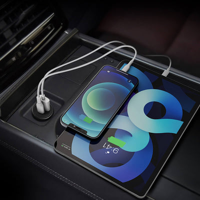 Car Charger All Metal Double Ports 2 Types Standard or Fast USB Charger QC3.0/2.0/1.0 PD3.0/2.0/1.0