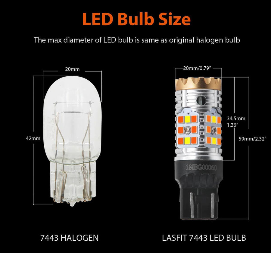 Sirius Led Rls 7443 7443 7444 CANBUS Error Free Dual Color Switchback LED Turn Signal Light ...