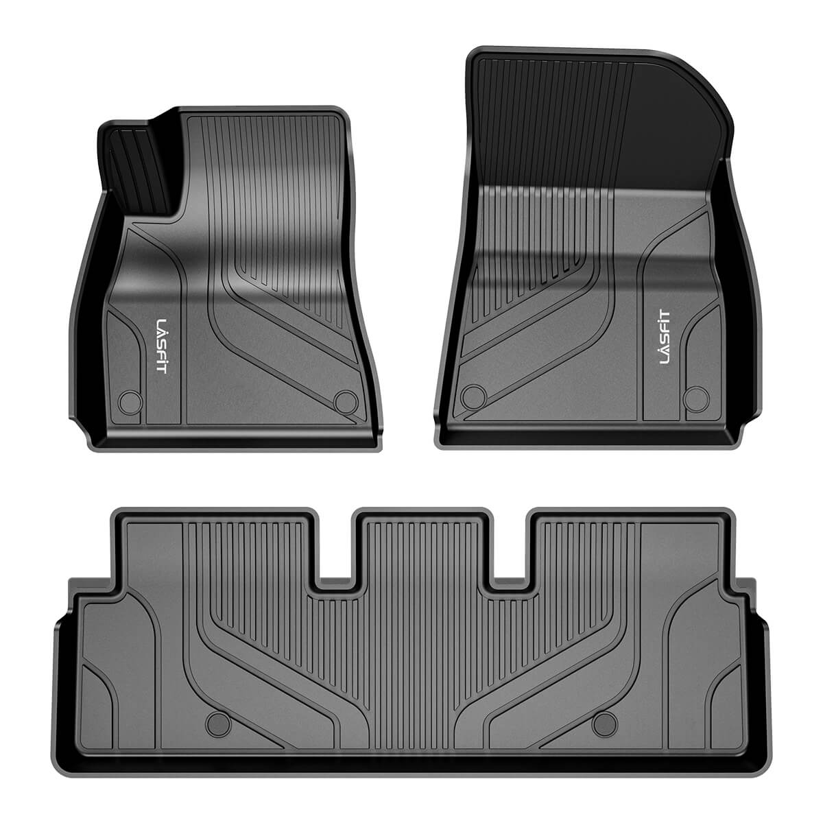 Lasfit Floor Mats for Tesla Model 3 2023 2022, All Weather Car Mats TPE Custom Fit Floor Liners, Front and Rear 2 Rows Set