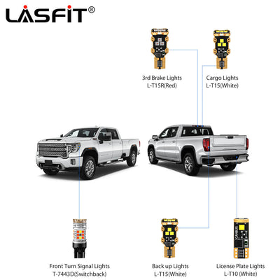 2016-2021 GMC Sierra 1500 LED Bulbs Exterior Lights Plug and Play
