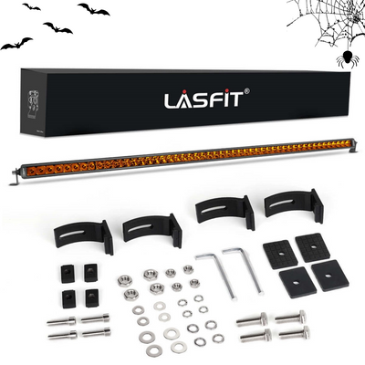 Lasfit 52" Off-Road LED Amber Light Bar With Slim Single Row Combo Flood Spot Design | Roof Rack Windshield Mount