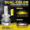 Lasfit LD H7 dual-color function design with 3000k yellow and 6000k white