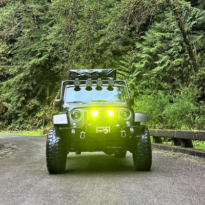 lasfit fog pod light on 2016  Jeep Wrangler Sahara Unlimited Front Push Bar