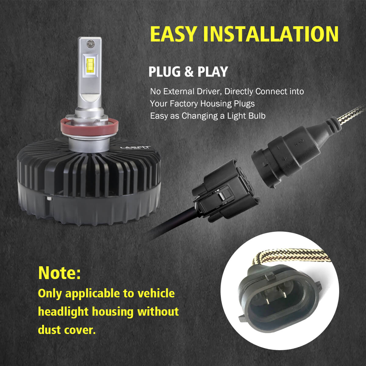100W H11 H8 H9 Pro Series | 10,000LM 6000K LED Bulbs