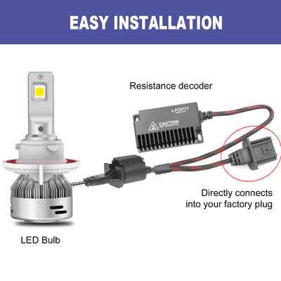 Lasfit H13 load resistor wiring harness installation