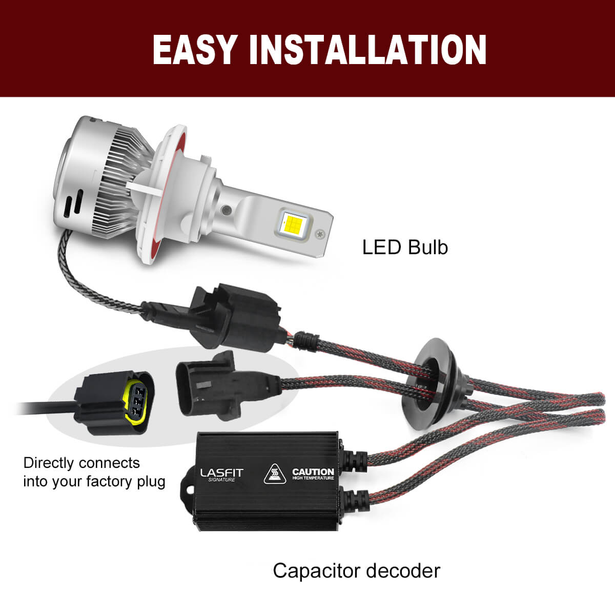 H13 9008 LED Bulb Canbus Adapter Anti-Hyper Flash Error Free