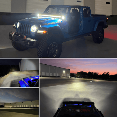 52 Inch Off-Road LED Light Bars Roof Windshield Rear Combo Flood Spot Single Row - LASFIT