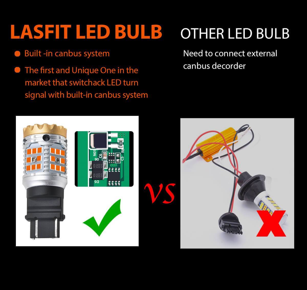 3157 3057 4057 4157 CANBUS Error Free Load Resistor LED Turn Signal Light Bulb | Amber Yellow, 2 Bulbs