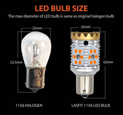 lasfit T-1156A bulb size vs halogen bulb
