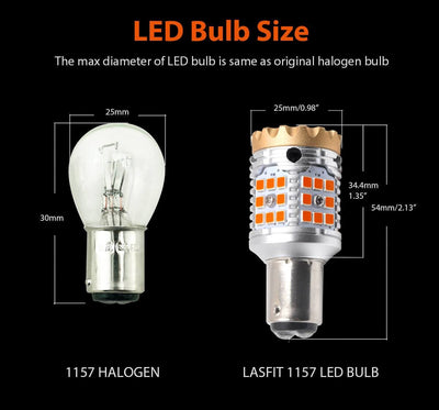 lasfit T-2057A led size vs halogen bulb