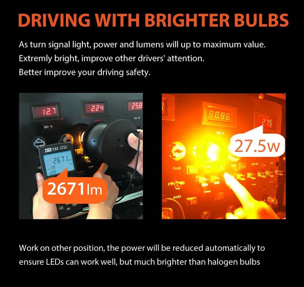 BAU15S PY21W CANBUS Anti Hyper Flash LED Turn Signal Lights