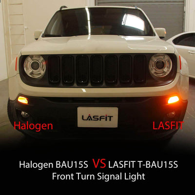 lasfit T-BAU15S-A vs halogen PY21W front turn signal light