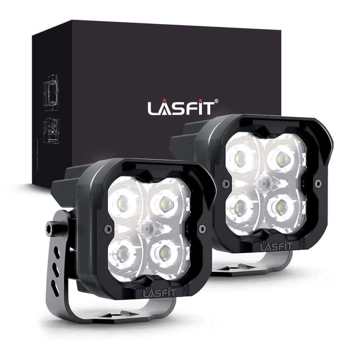 3" LED Pod HP Series Off-Road Hood Ditch Light Fog Flood 36W