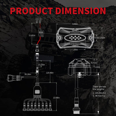 Product Dimensionfor Switchback Rock Light