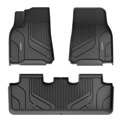 Tesla Model Y 2020-2023 Custom Floor Mats TPE Material 1st & 2nd & Cargo, Don't fit 7 Seats